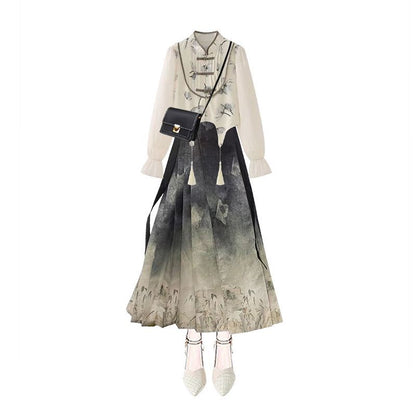 Kleiderset mit Vintage-Blumendruck