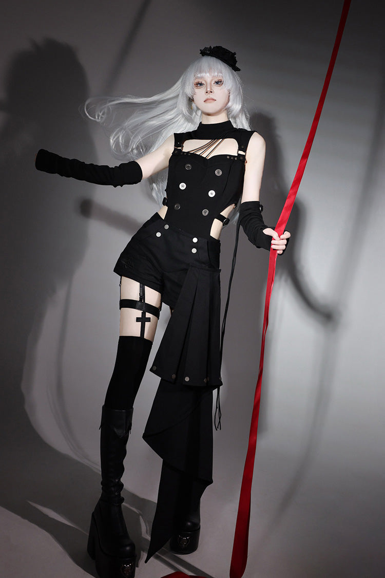 Phantom Thief Cut-Out Gothic Ouji Shorts Set