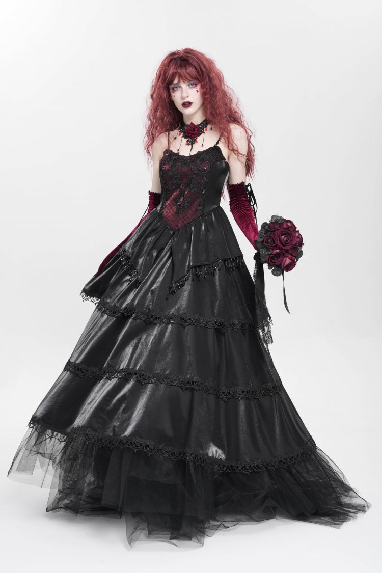 Pearl Embroidered Gothic Slip Dress