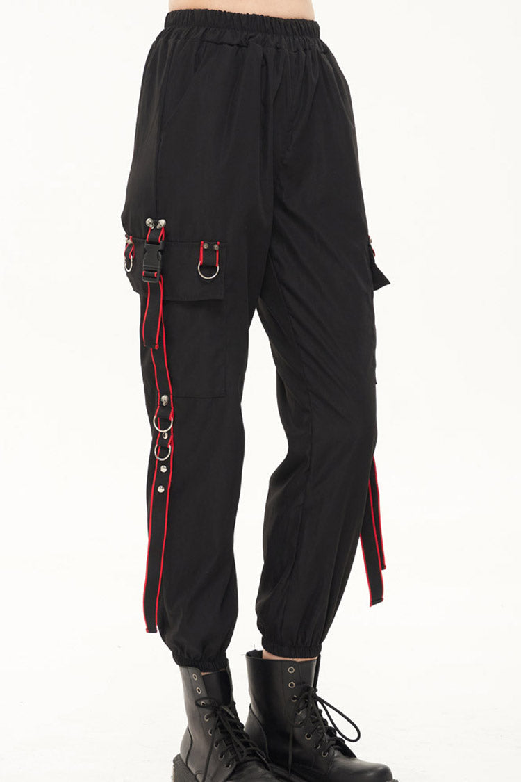 Womens Long Pants with Skull Webbing