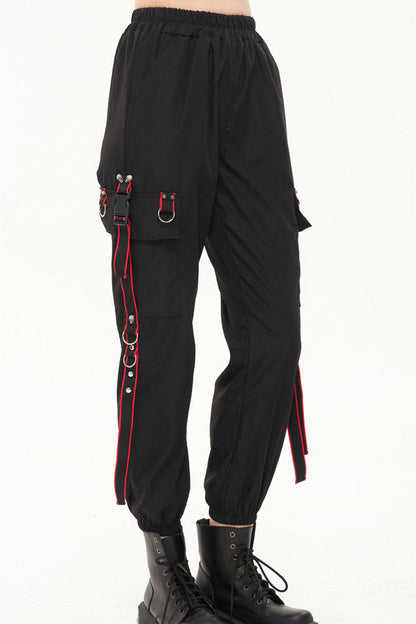 Womens Long Pants with Skull Webbing