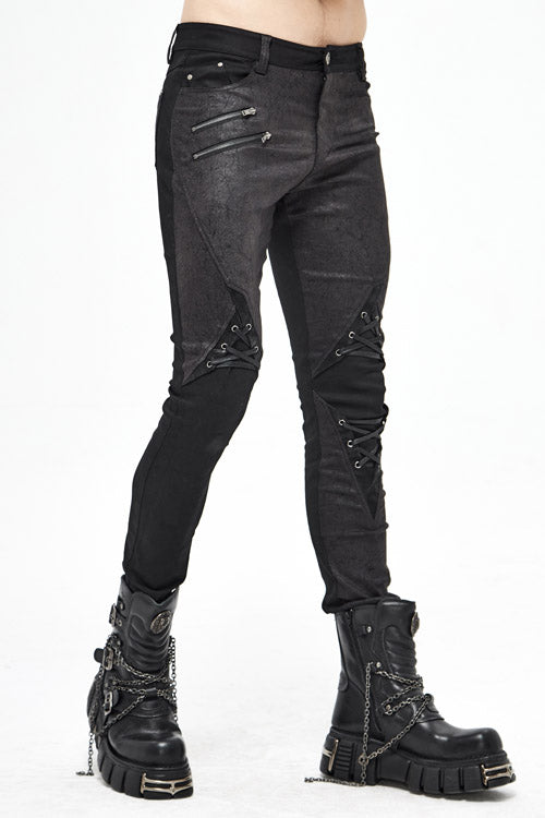 Gothic Layered Look Slim Fit Pants