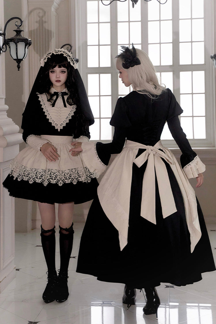 Letters and Poems Nocturne Nun Long Sleeves Ruffle Gothic Lolita Long Dress