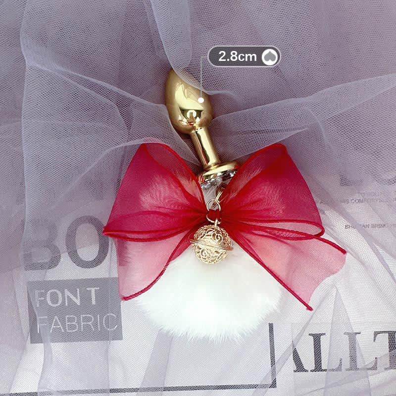 Furry Fox Tail Bowknot Bell Anal Plug Nipple Clamps SM Accessories