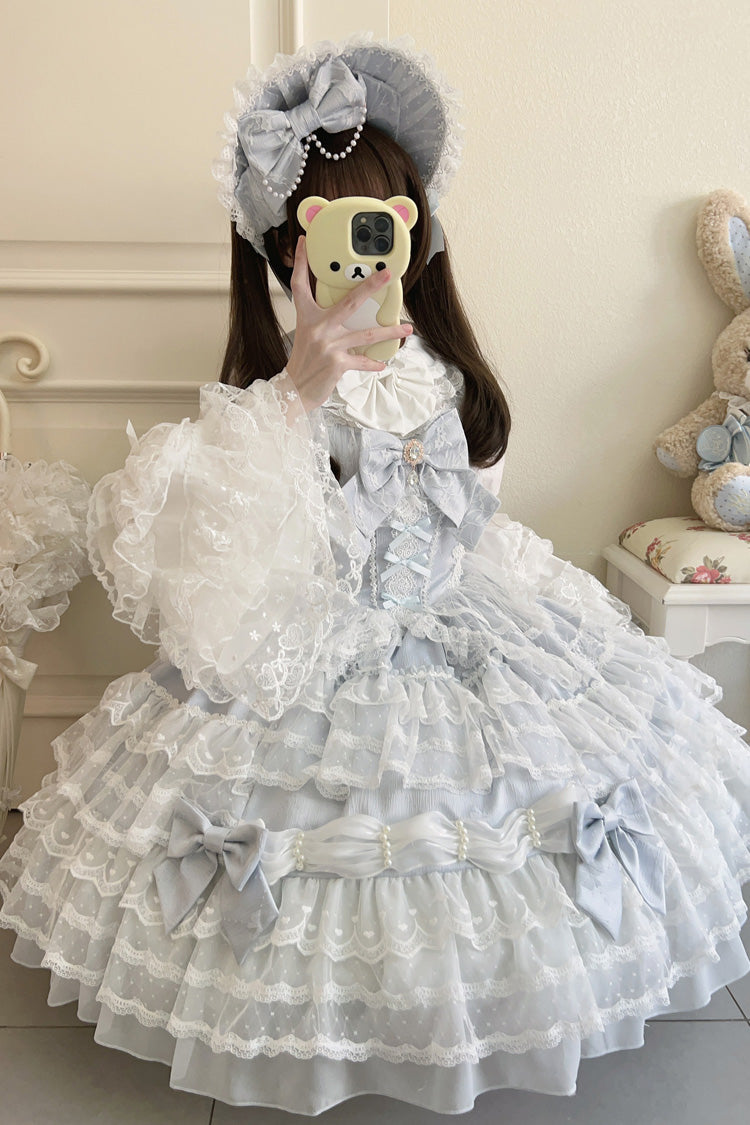Blue Dream Prologue Doll Multi-Layered Bow Lace Dress