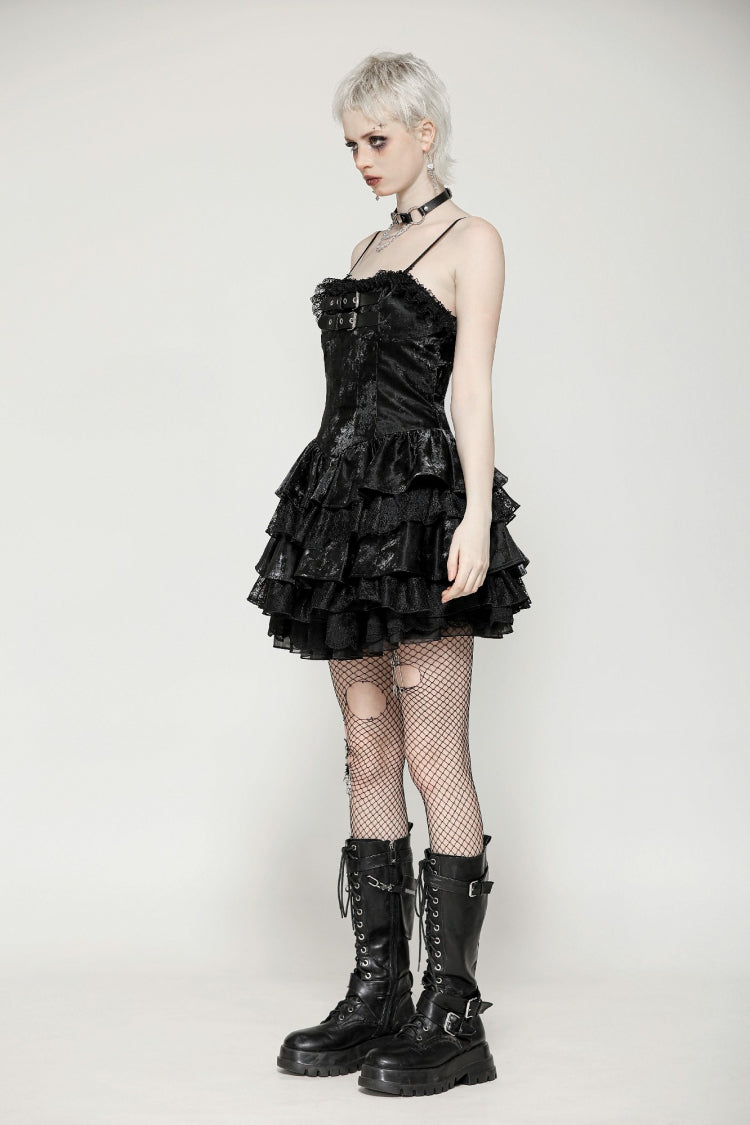 Ruffled Punk Slip Dress for Parties and Graduation
