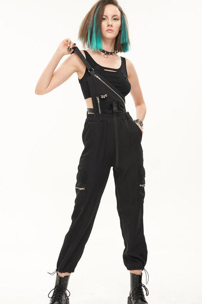 Womens Pants with Skull Strap and Pockets