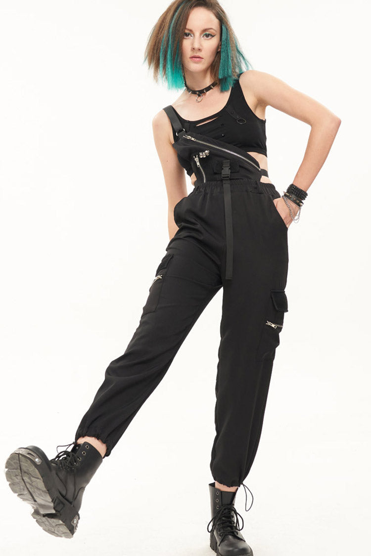 Womens Pants with Skull Strap and Pockets
