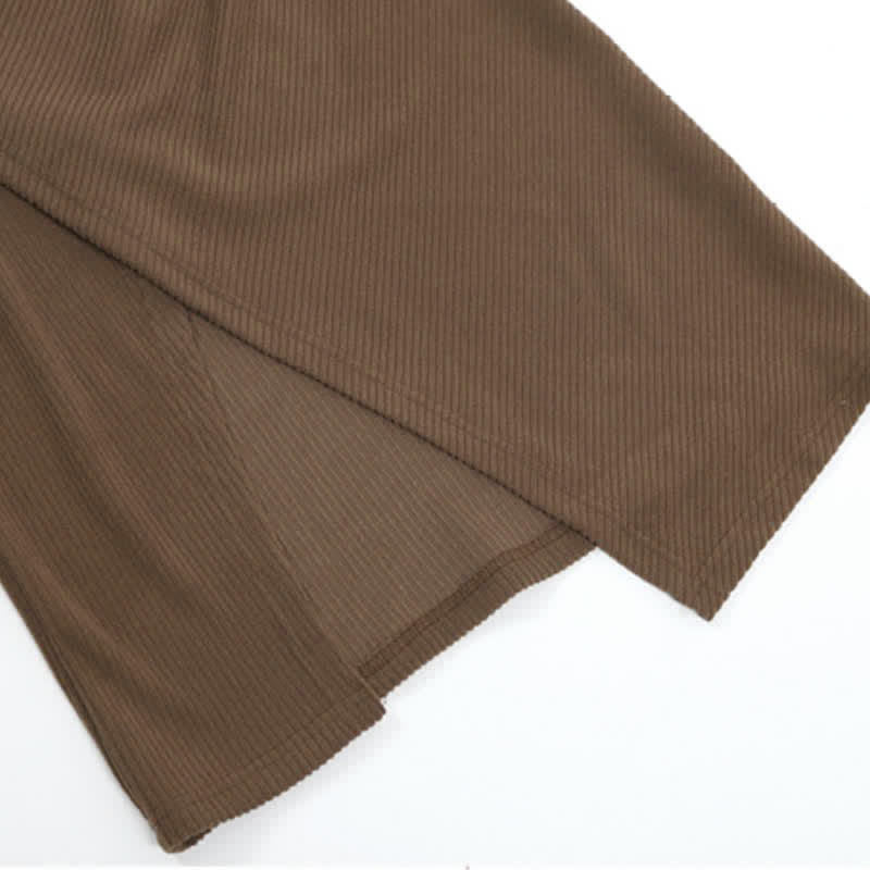 Dress Top Hollow Crop Set Split Out Slip