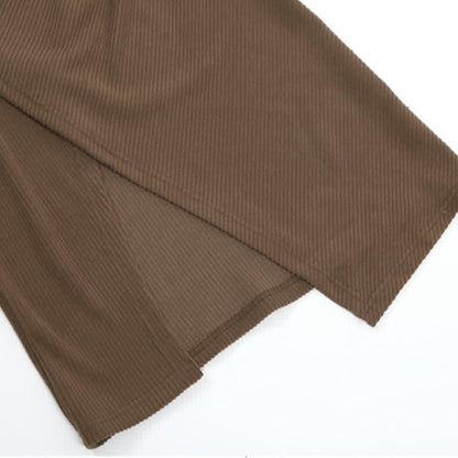 Dress Top Hollow Crop Set Split Out Slip