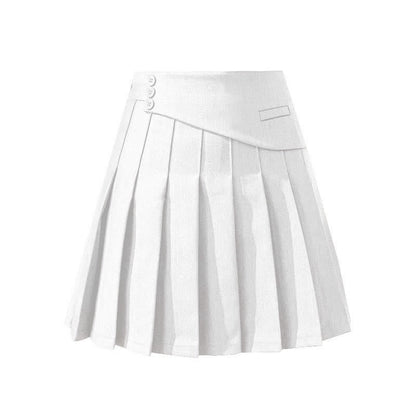 Loose Waist Flouncing Skirt High Pleated Shirt