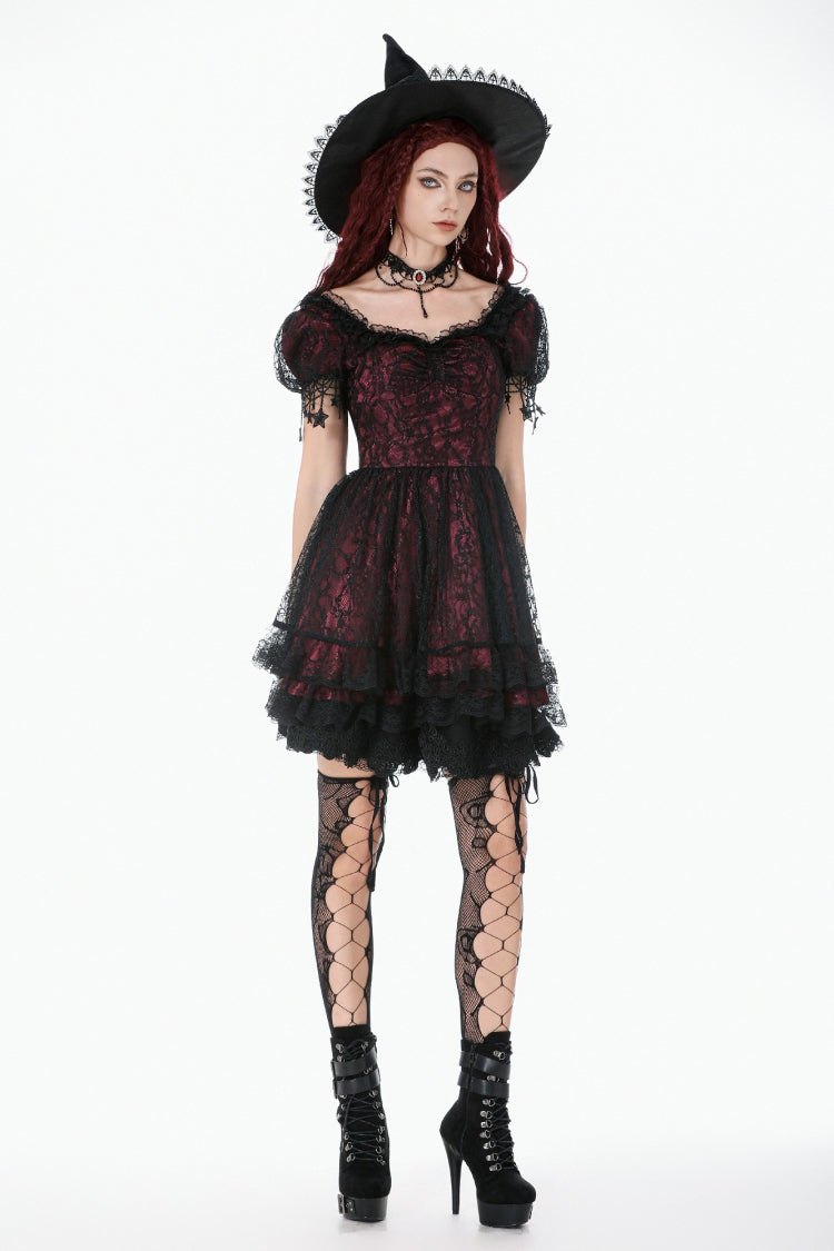 Star Square-Cut Lace Princess Graduation Dress
