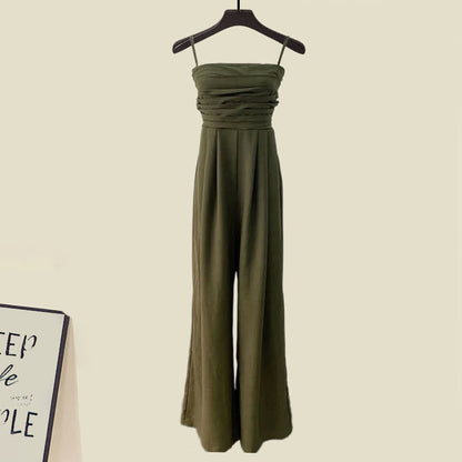 Color Overalls Pure Cross Chic Sweater Set