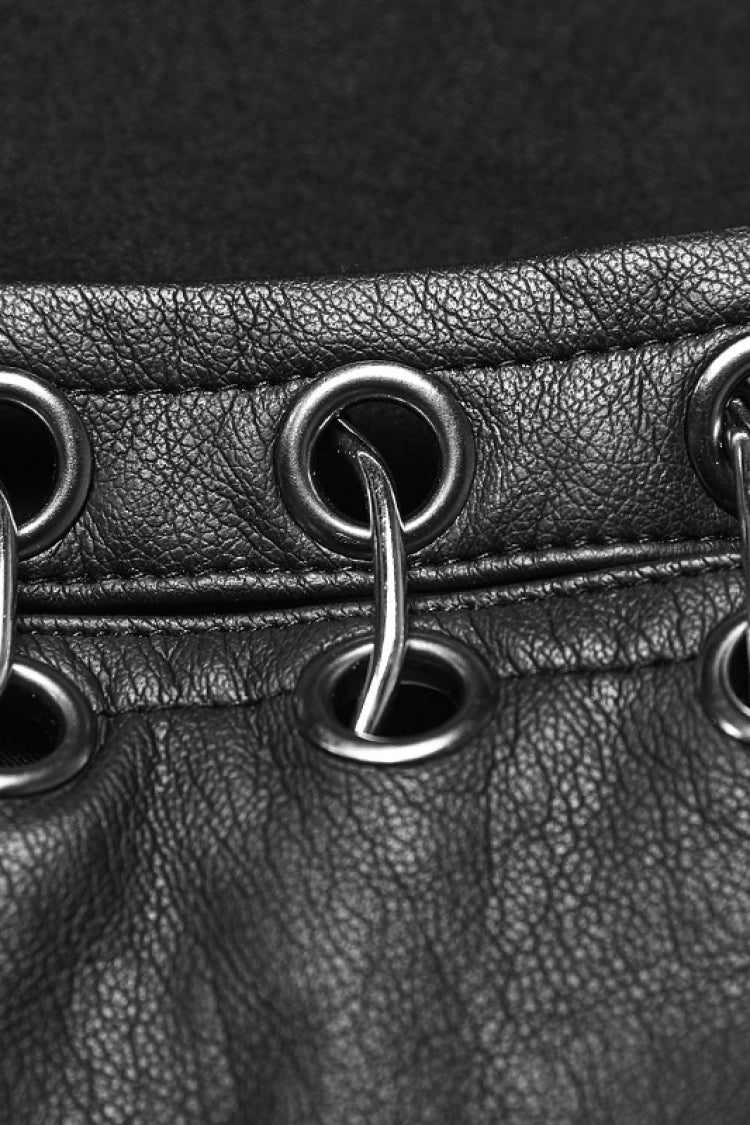 Faux Leather Steampunk Vest with Buckles