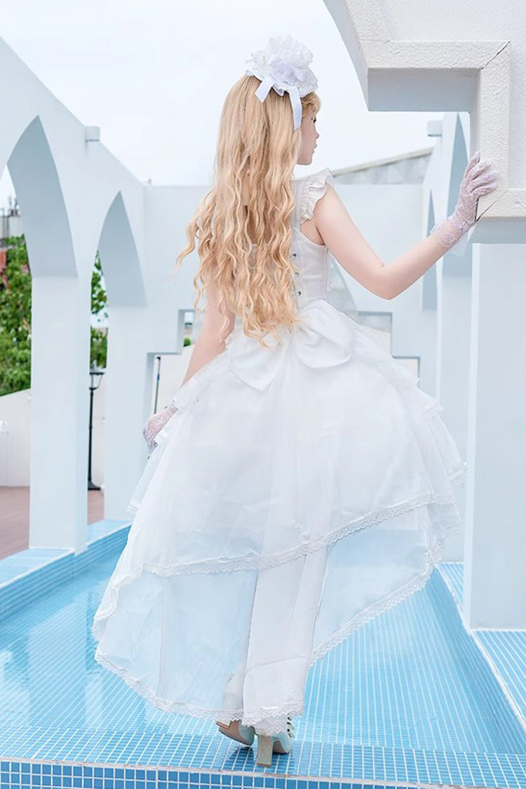 White Sleeveless Multi-Layer Hanayome Sweet Lolita JSK Dress