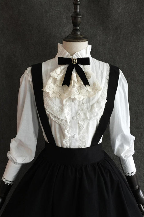 Black Gothic Lolita Suspender Skirt with Devil Motif