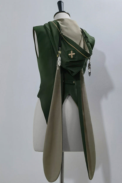 Emerald Rabbit Feather Sweet Prince Handsome Ouji Lolita Vest