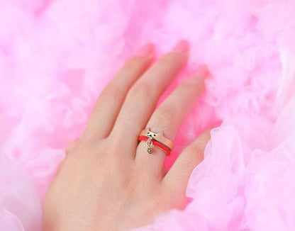 Golden/Silver Cutie Kitty Cat Bell Ring SP153289