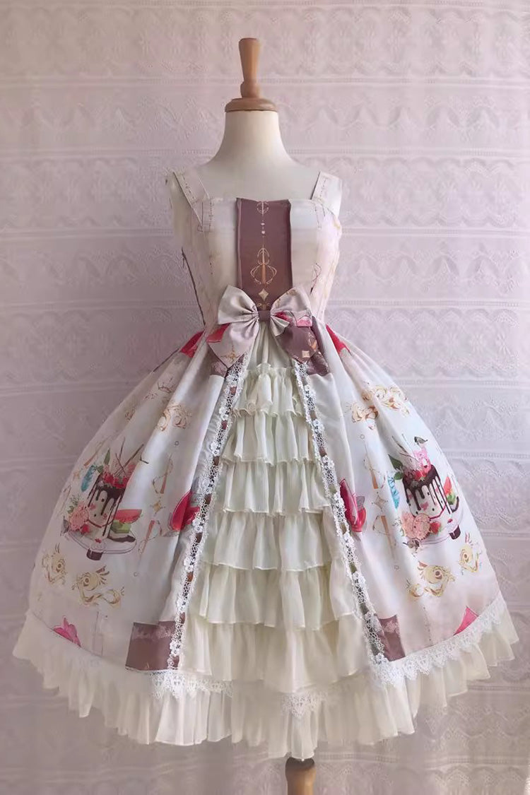 Cool Summer Dessert Print Ruffle Cardigan Jsk - Sweet Lolita