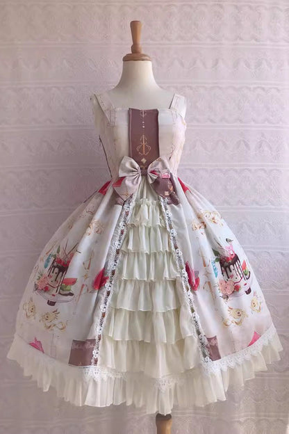Cool Summer Dessert Print Ruffle Cardigan Jsk - Sweet Lolita