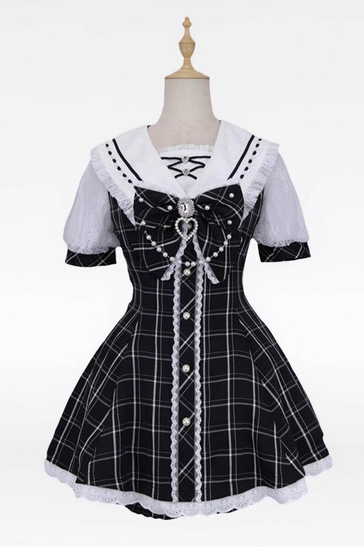 Print Bowknot Jirai Kei Japanese Dress Set