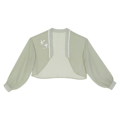 Embroidery Cardigan Orchid Vintage Slip Dress