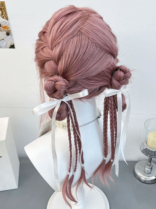 Pink Braided Synthetic Wig