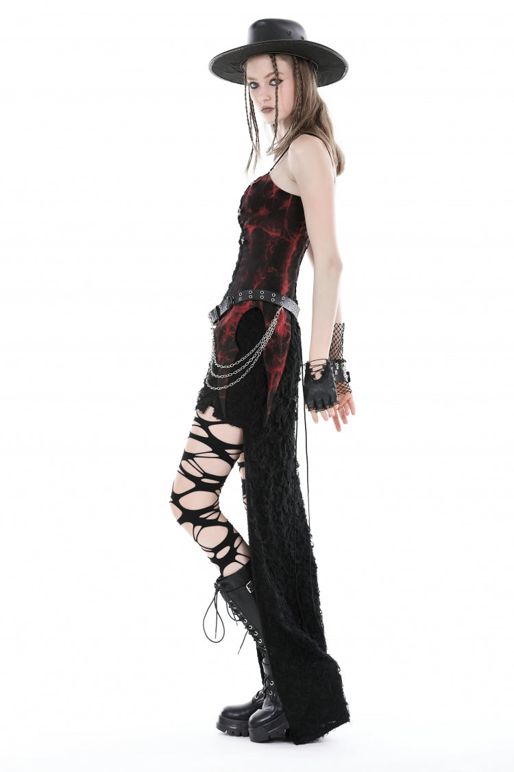 Tie-Dyed Lace-Up Ruched Overbust Corset