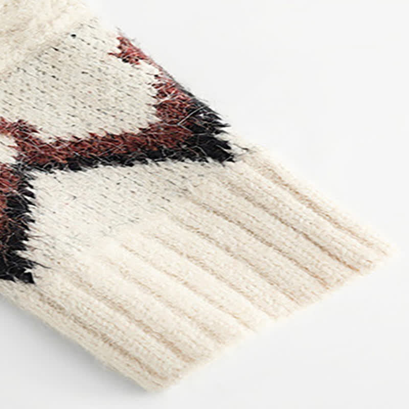 SweaterMidi Colorblock Round Collar Skirt