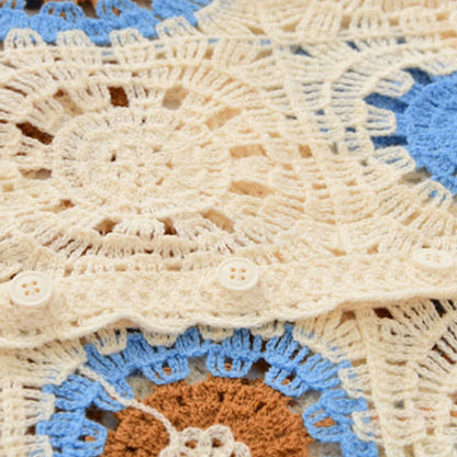 Hollow Set Denim Fringed Pants Split Floral T-Shirt