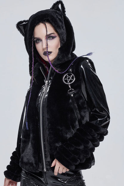 Womens Coat with Star Belt and Cat Ears