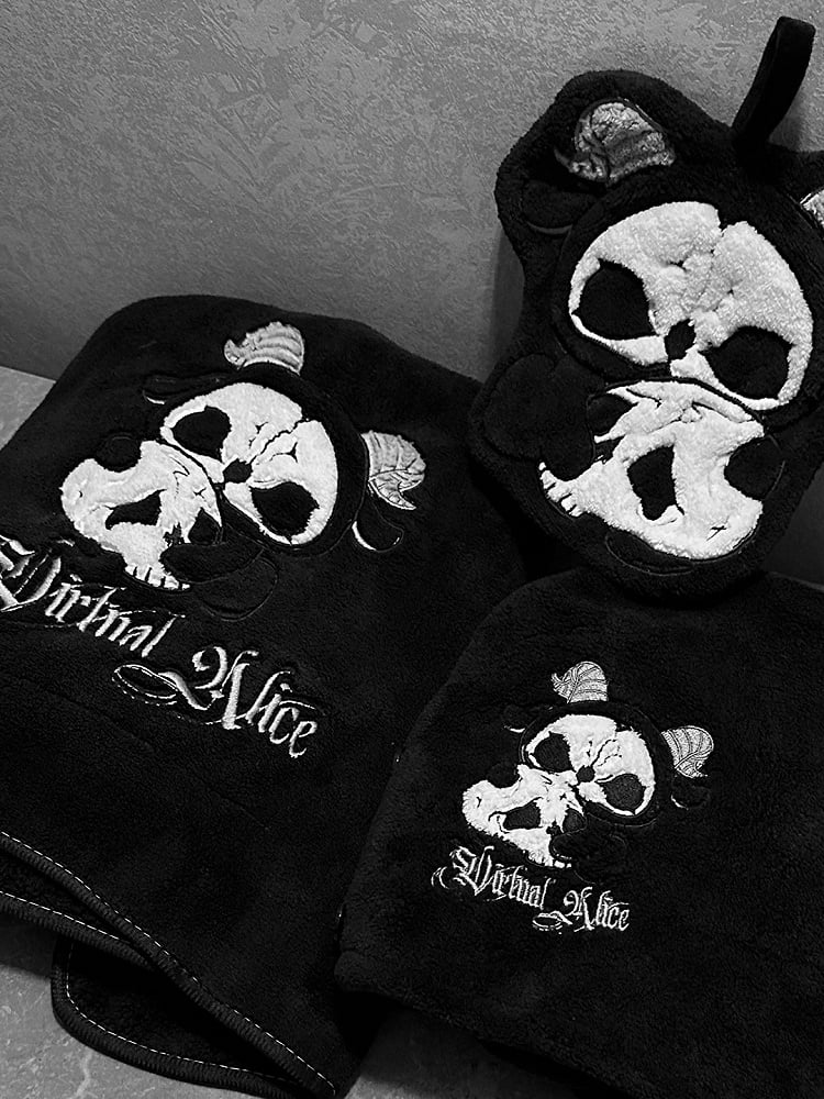 Black and White Grim Reaper Gothic Hand Towel & Hair Drying Wrap Towel & Bath Towel