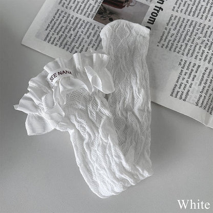 5 Color Options Floral Pattern Lace Trim Underknee Stockings