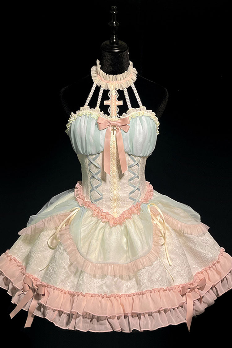 Mermaid Halter Ruffle Lace-Up Sweet Lolita Gown