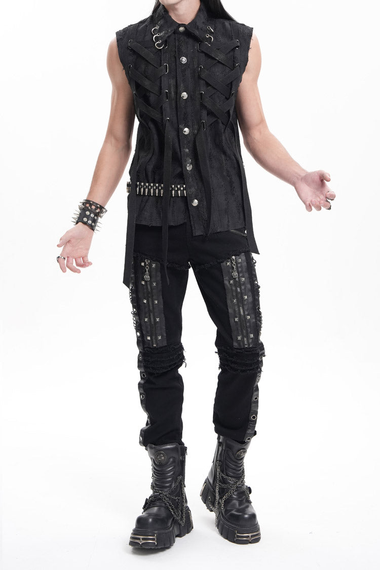 Gothic Pants with Eyelets, Chains, and Studs