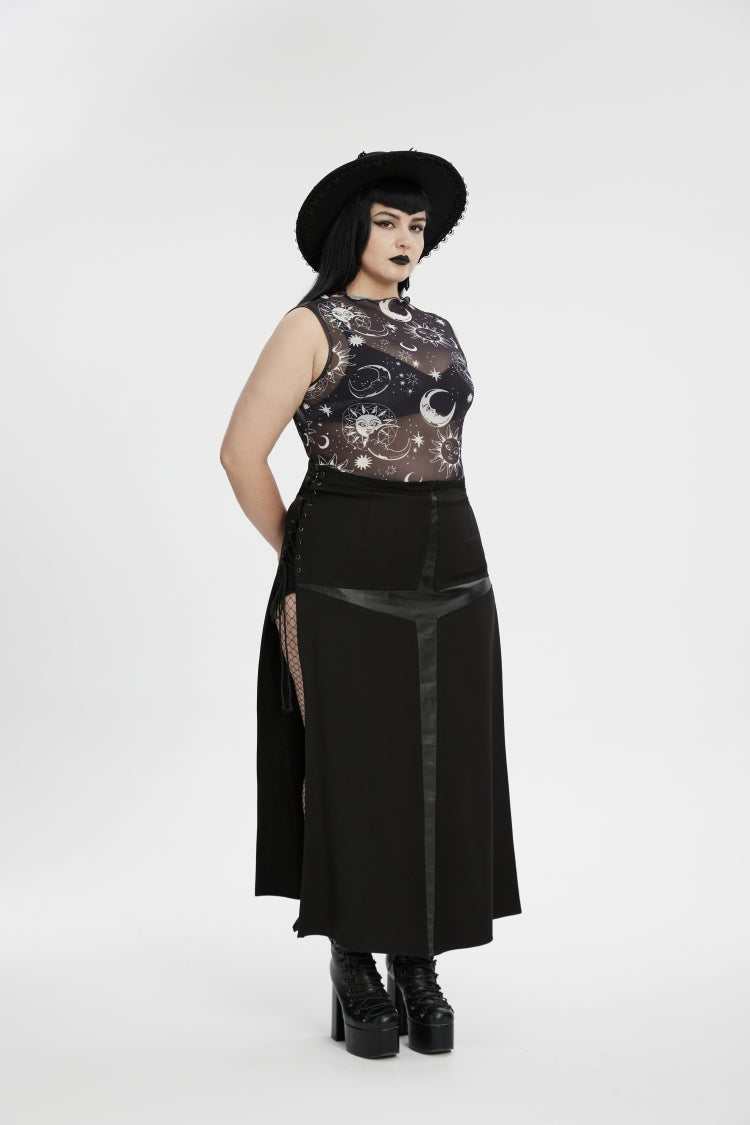 Mesh Eyelet Gothic Top for Women