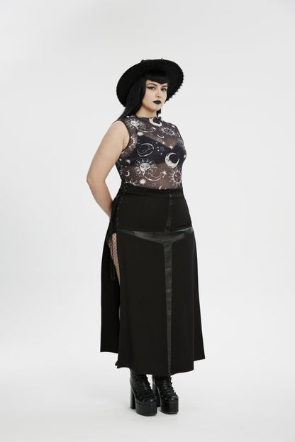Mesh Eyelet Gothic Top for Women