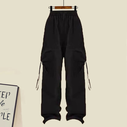 Colorblock Cargo Pants Two Pocket Zipper Pieces Hoodie