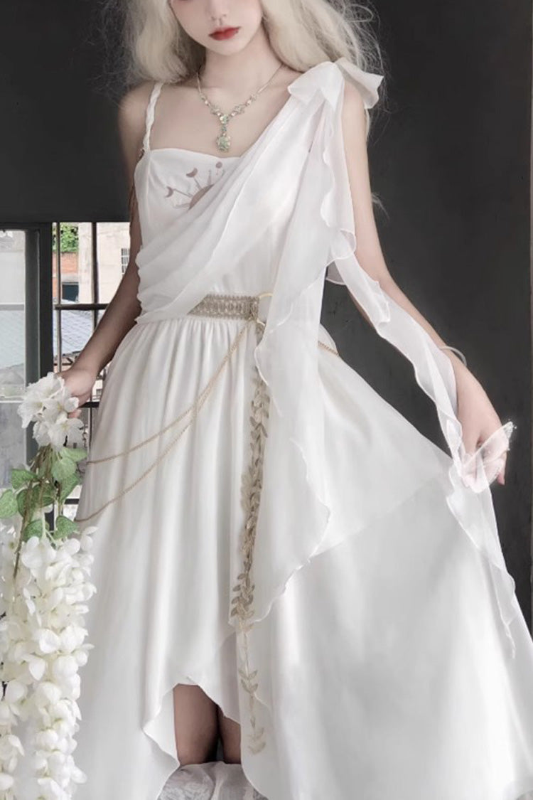 White Sleeveless Tears of Themis Greek-Style Gothic Lolita JSK Dress