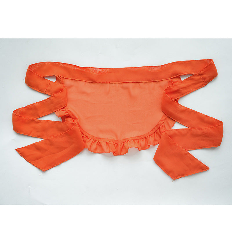 Ensemble de lingerie de femme de chambre en mousseline de soie avec nœud et cloche en forme de citrouille