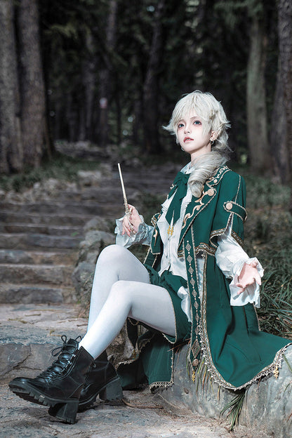 Emerald Military Ouji Coat & Shorts Set - Theocratic Messenger