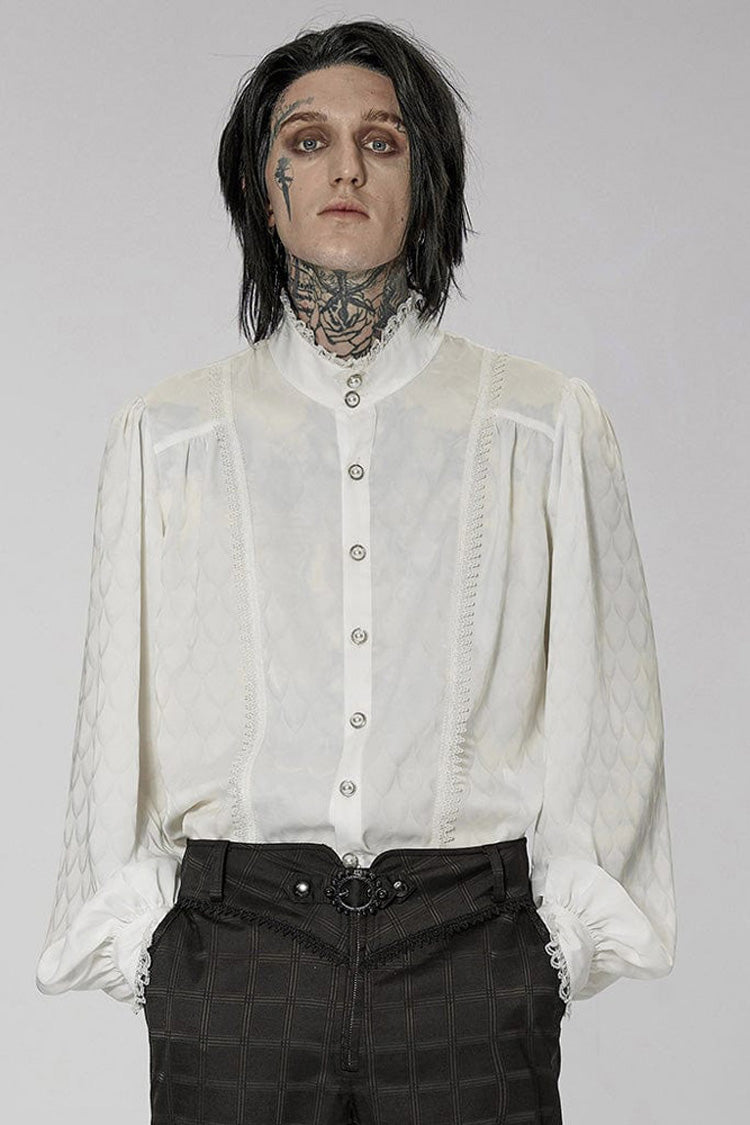 Dragon Scale Jacquard Punk Turtleneck Shirt