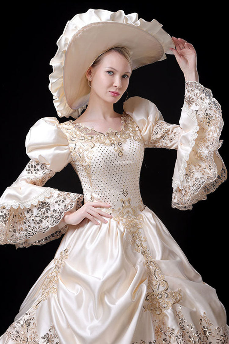 Court Style Layered Prom Dress in Champagne