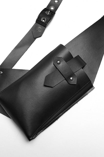 Steampunk Men's Vest Bag with Faux Leather Straps