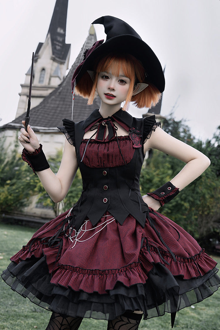 Potions Triple-Layered Ruffle Gothic Lolita Dress - Noir