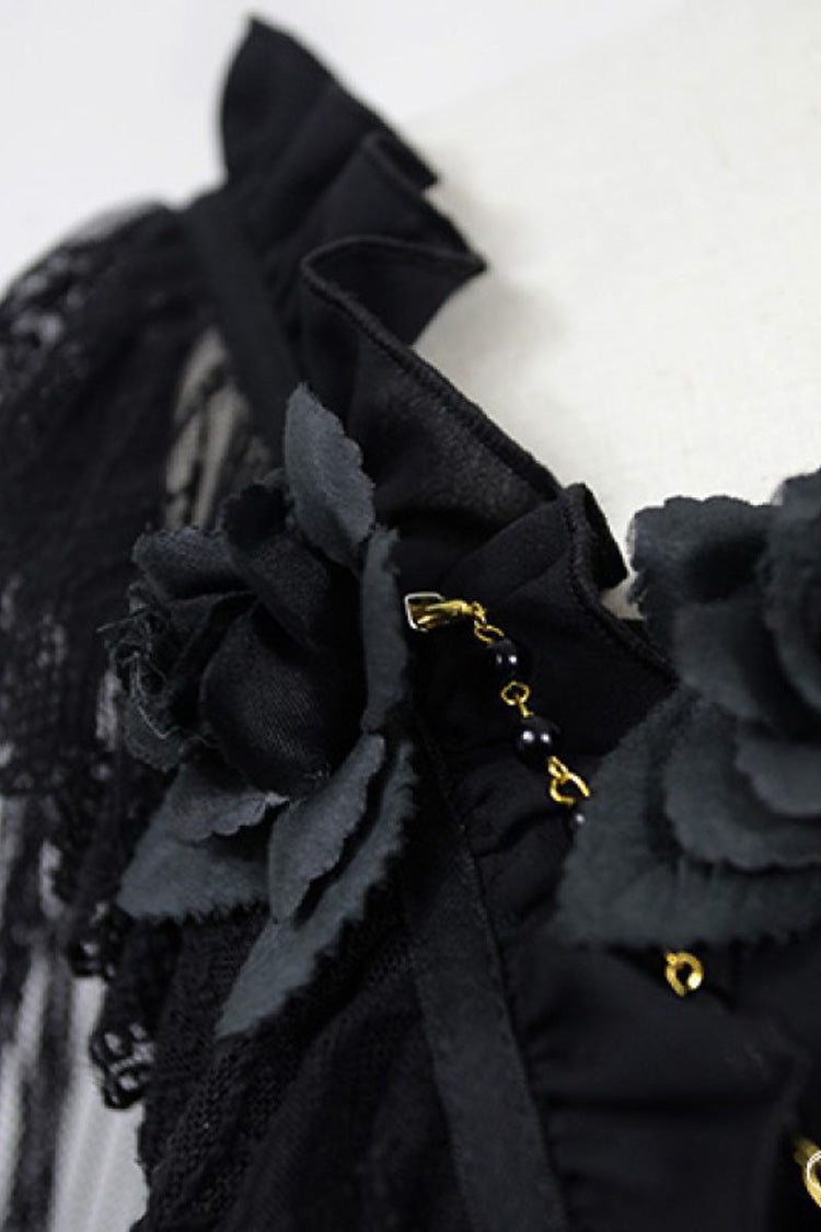 Gothic Lolita Ballet of the Dead Double-Layered Embroidery Lace-Up JSK Dress