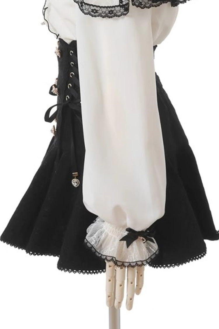 Japanese Bowknot Double Breasted Lace-Up Sweet Jirai Kei Skirt
