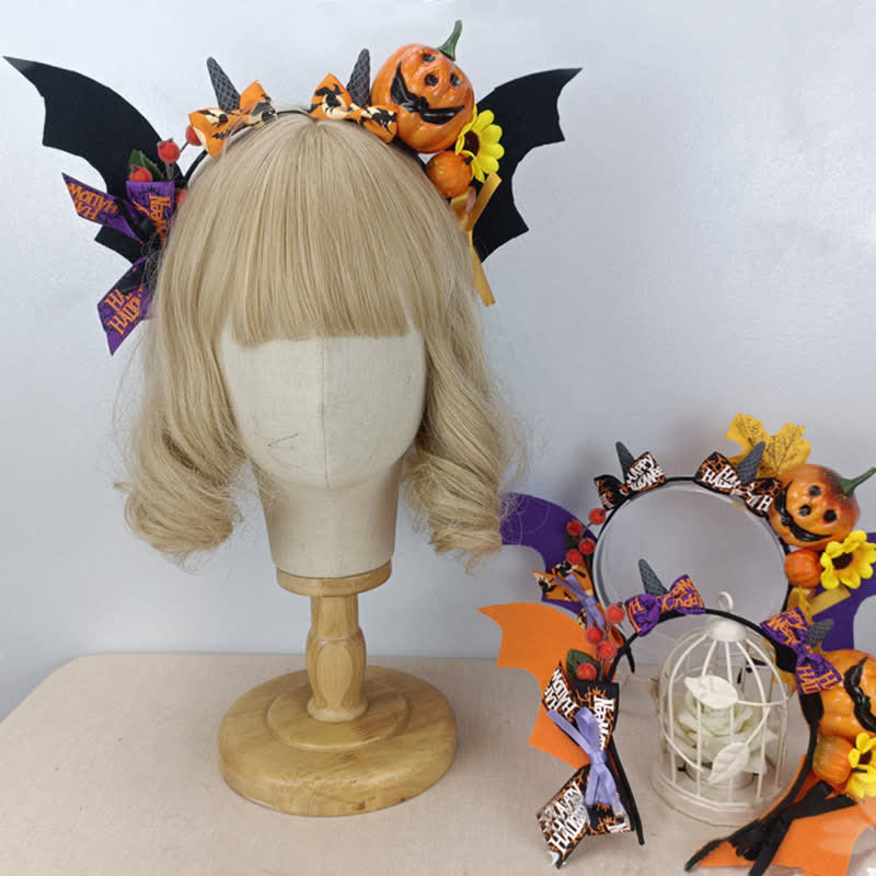 Kürbis Fledermausflügel Stirnband Halloween Haar Accessoire