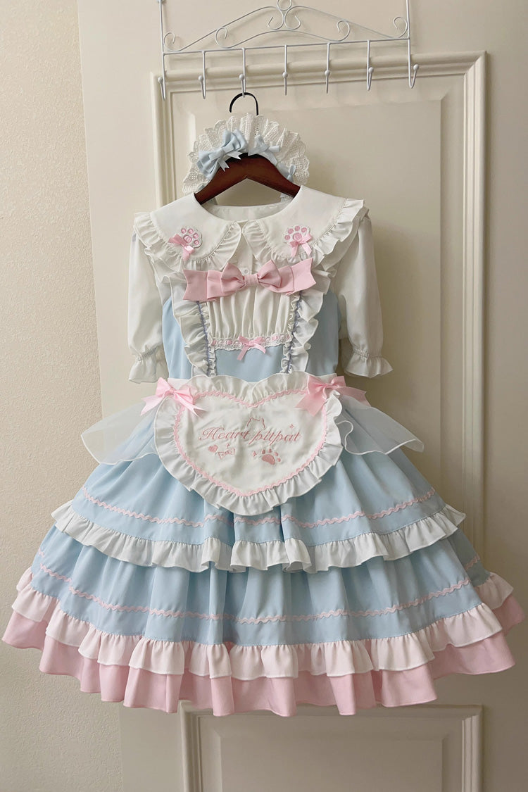 Cat-Ear Story Layered Ruffled Bowknot JSK Lolita Dress in Four Colors