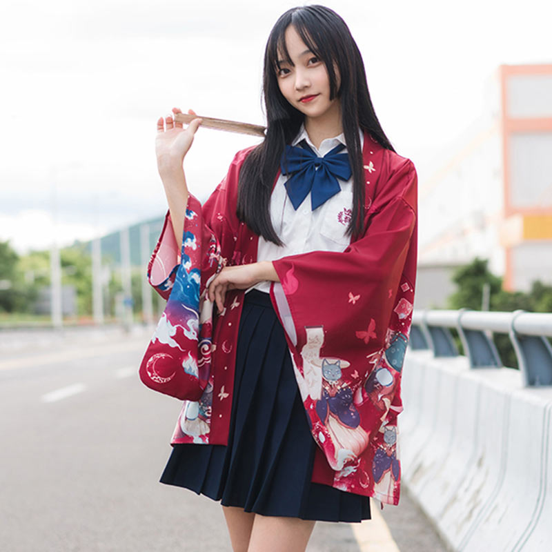 Cardigan ample vintage anime kimono vêtements d'extérieur